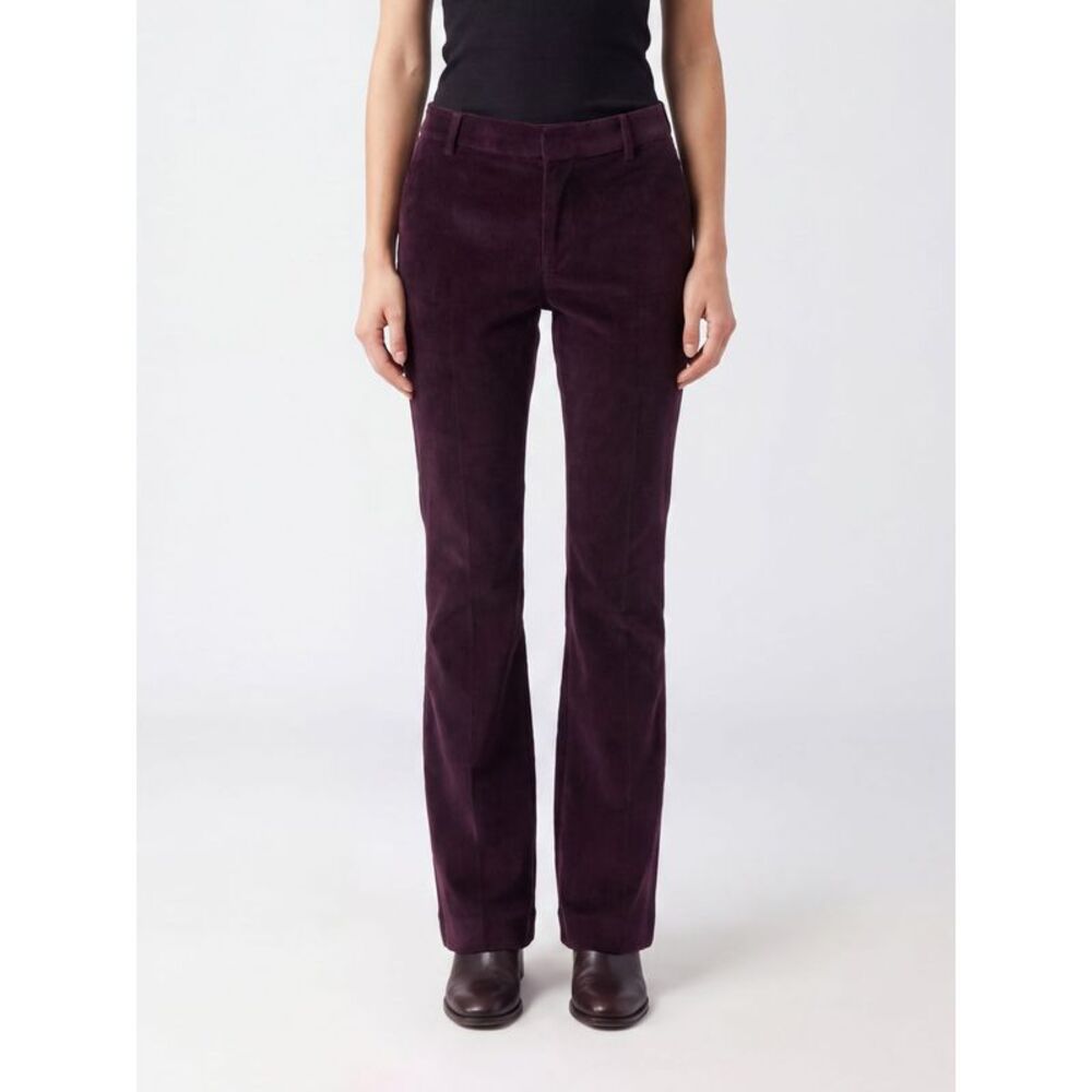 Pt Torino Women Pt Torino Flared Chino Trousers In Burgundy Corduroy